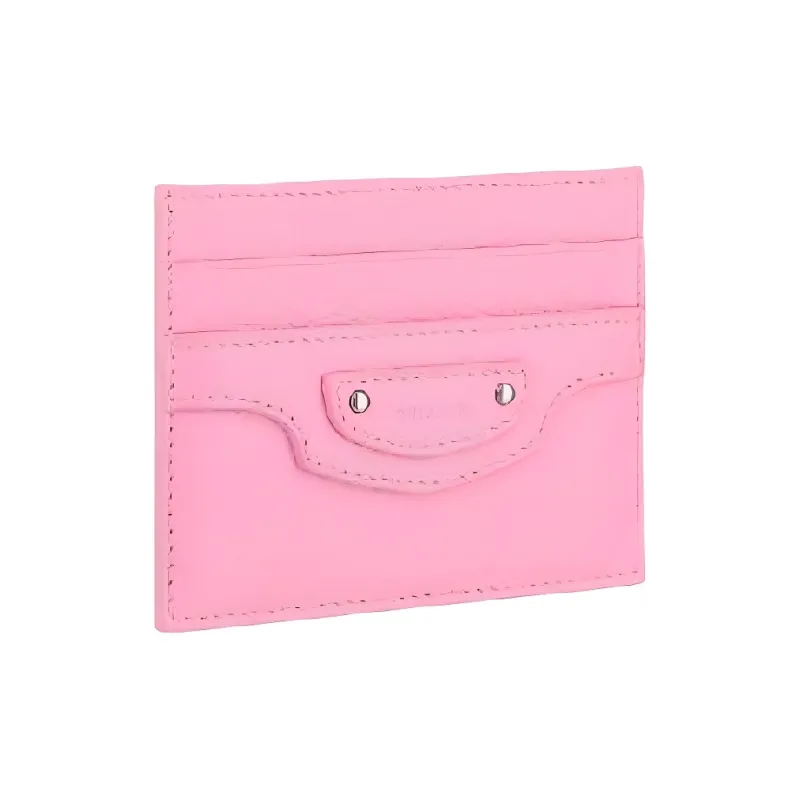 Balenciaga Cow Leather Card Holder Women's Pink-1