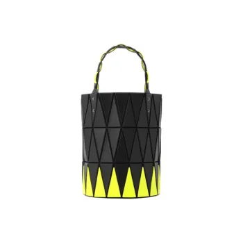 ISSEY MIYAKE PVC Clutch Handbag Small Size Women's Yellow Black Multicolor