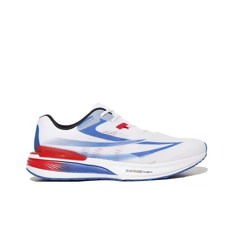 FILA Cushioning, Slip Resistant, And Abrasion Resistant Low Top Casual Running Shoes Unisex White Blue Red-1