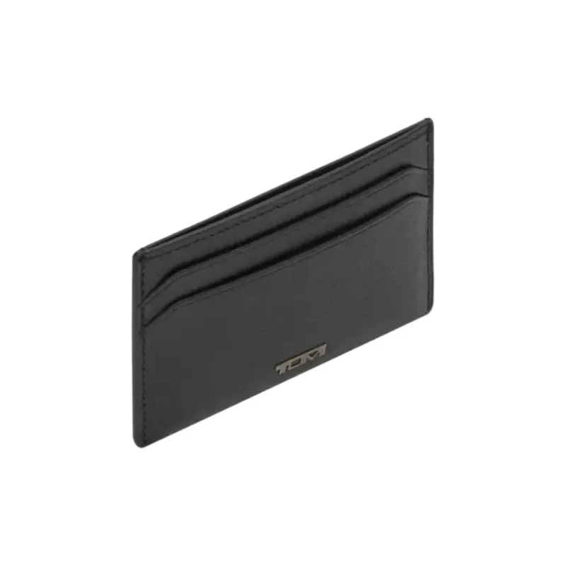 TUMI Leather Card Holder Men's Black-2