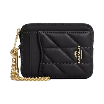 COACH Nappa Leather Card Holder Mini Women's Black