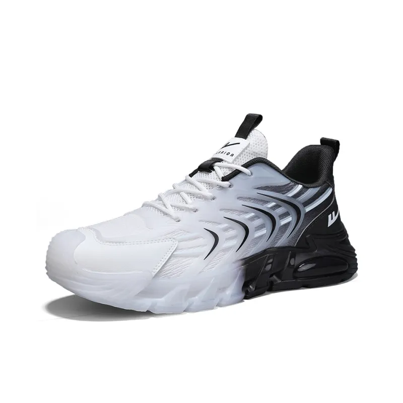 Warrior Coverage Height Increasing Abrasion Resistant Lightweight Slip Resistant Low Top Casual Shoes Men's White Black-1
