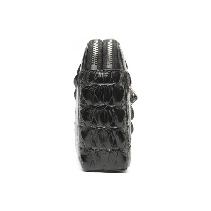 DOSRFINI Crocodile Leather Clutch Men's Black-4