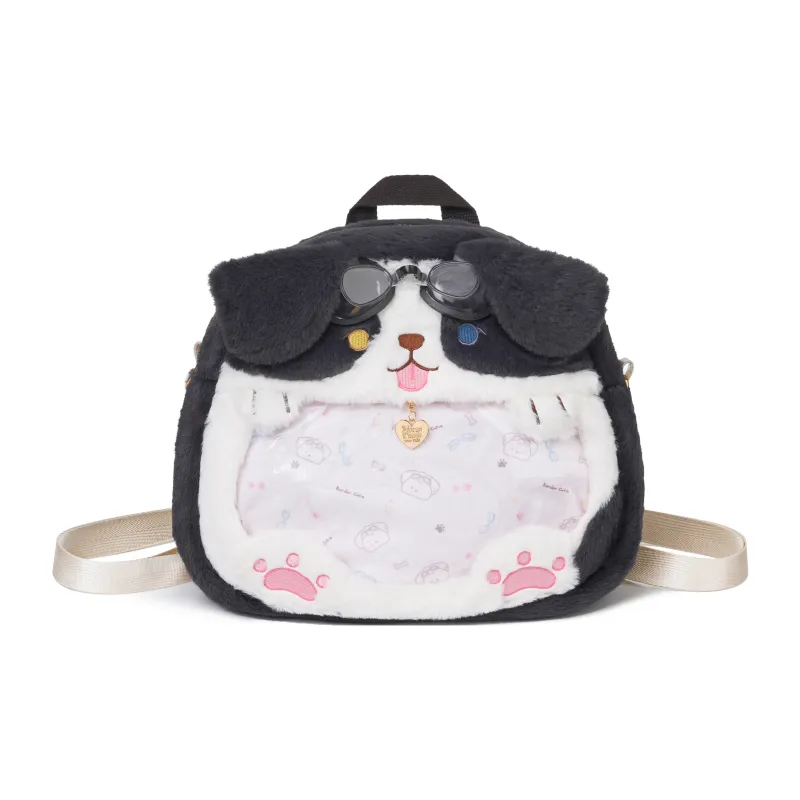 RIZHI STORE Plush Backpack Medium Size Women's Border Collie-6