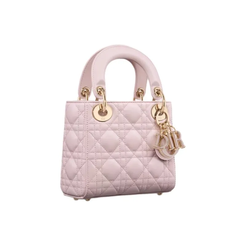 DIOR Lady Dior Lambskin Shoulder Bag Crossbody Bag Handbag Mini Women's Light Pink-1