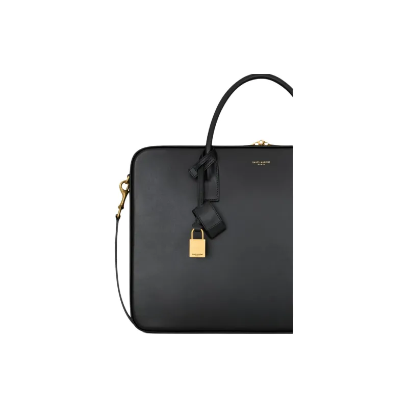 SAINT LAURENT SAC DE JOUR Leather Shoulder Bag, Crossbody Bag, Handbag Tubas Men's Black-1