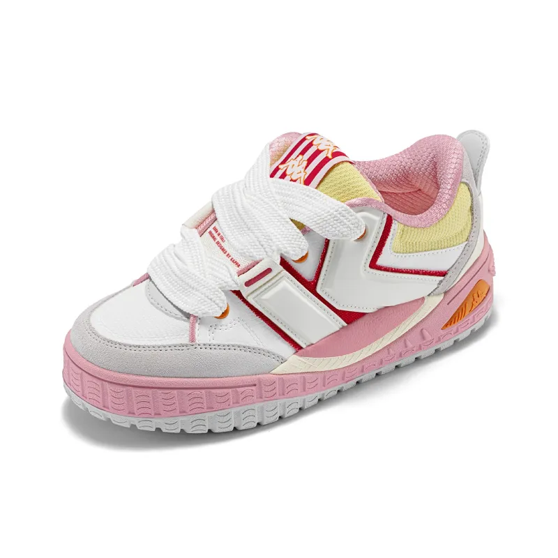 Kappa Anti Slip Wear Resistant Mid Top Skateboard Shoes Women's Milk White-2