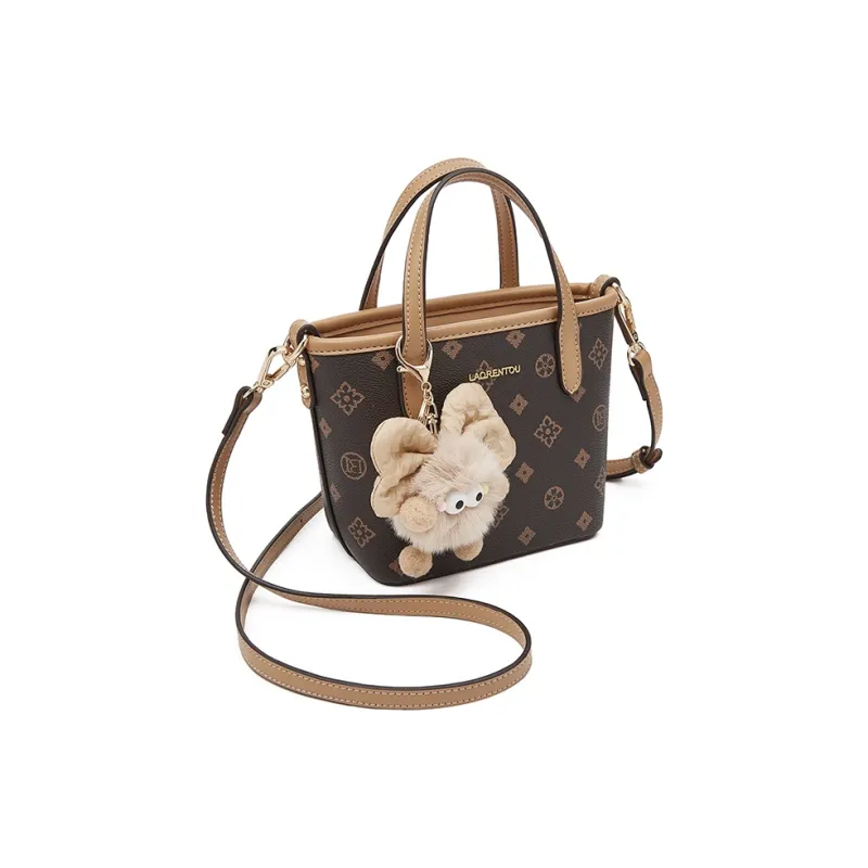 Old Man's Head Synthetic Leather Shoulder Bag, Crossbody Bag, Handbag Women's Coffee-1