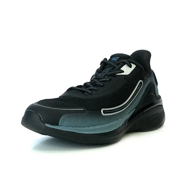 Anta Cushioning Anti Slip And Wear Resistant Low Top Running Shoes Men's Black Blue Silver-2