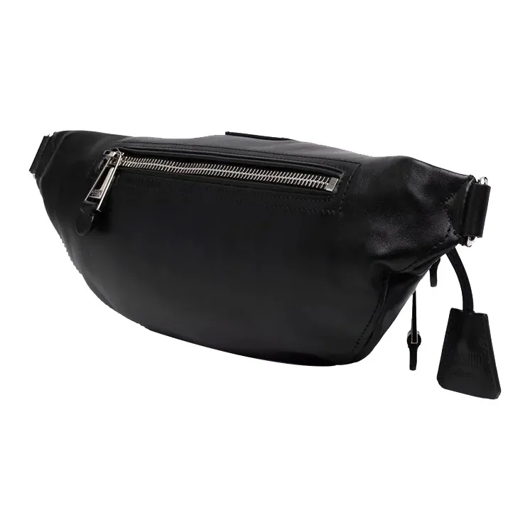 MOSCHINO Cow Leather Sling Bag Fanny Pack Men's Black-1