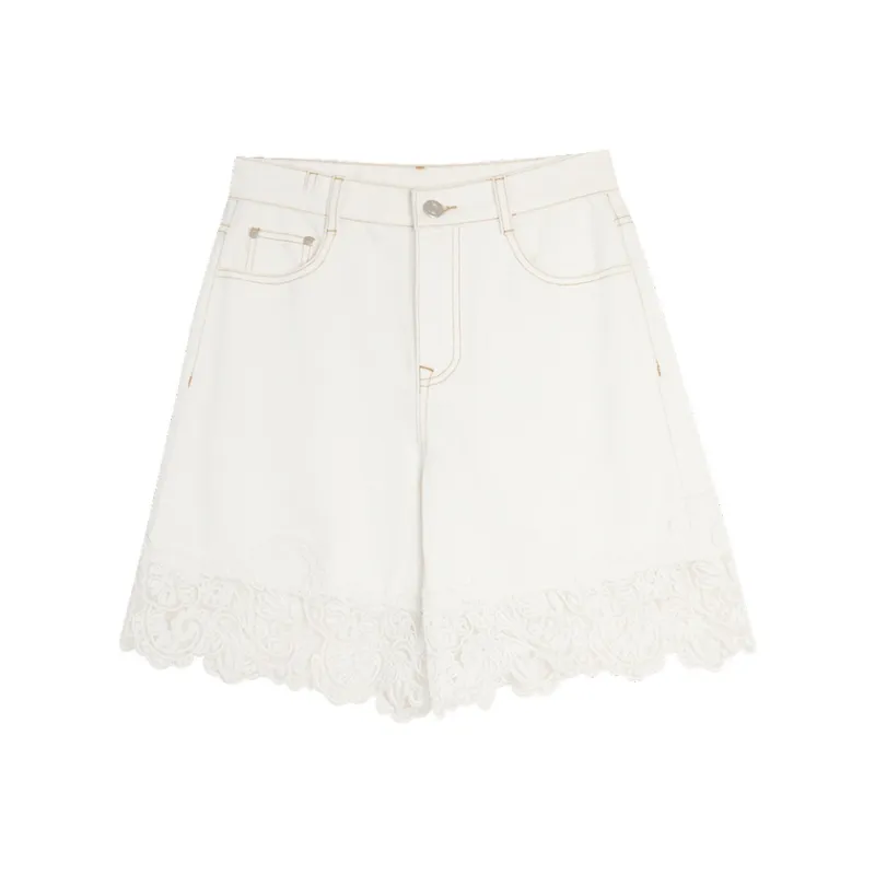 ELLE Denim Shorts Women's White-0