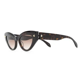 Alexander McQueen Tortoiseshell-effect Cat-eye Sunglasses