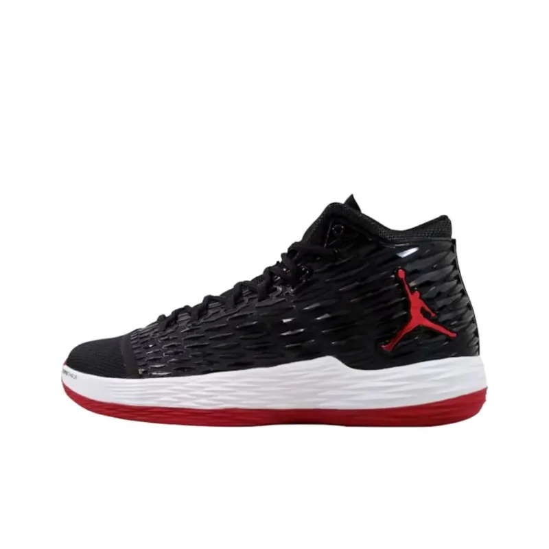 Jordan Melo M13 Abrasion Resistant Mid Top Basketball Shoes Unisex Black-0
