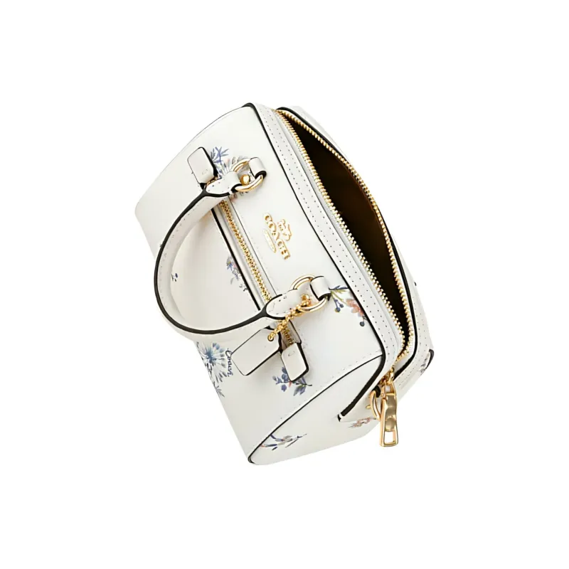 COACH Rowan Leather Crossbody Bag, Shoulder Bag, Handbag Mini Women's White-4