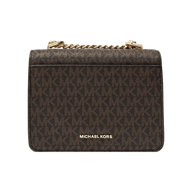 MICHAEL KORS Jade Leather Shoulder Bag Mini Women's Coffee Brown-2