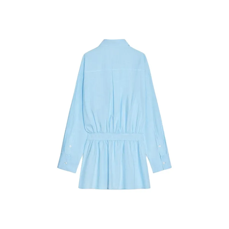 ZARA Long Sleeved Dress Women's Aqua Blue-1