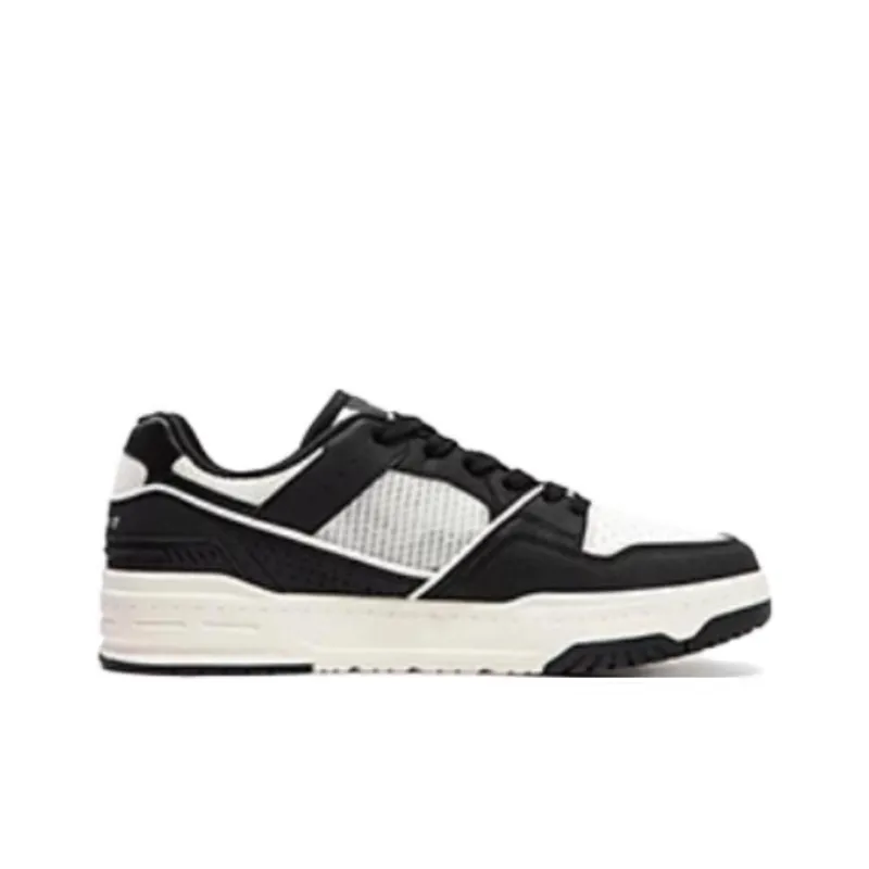 361° Slip Resistant Cushioning Wear Resistant Low Top Skateboard Shoes Men's White Black-1