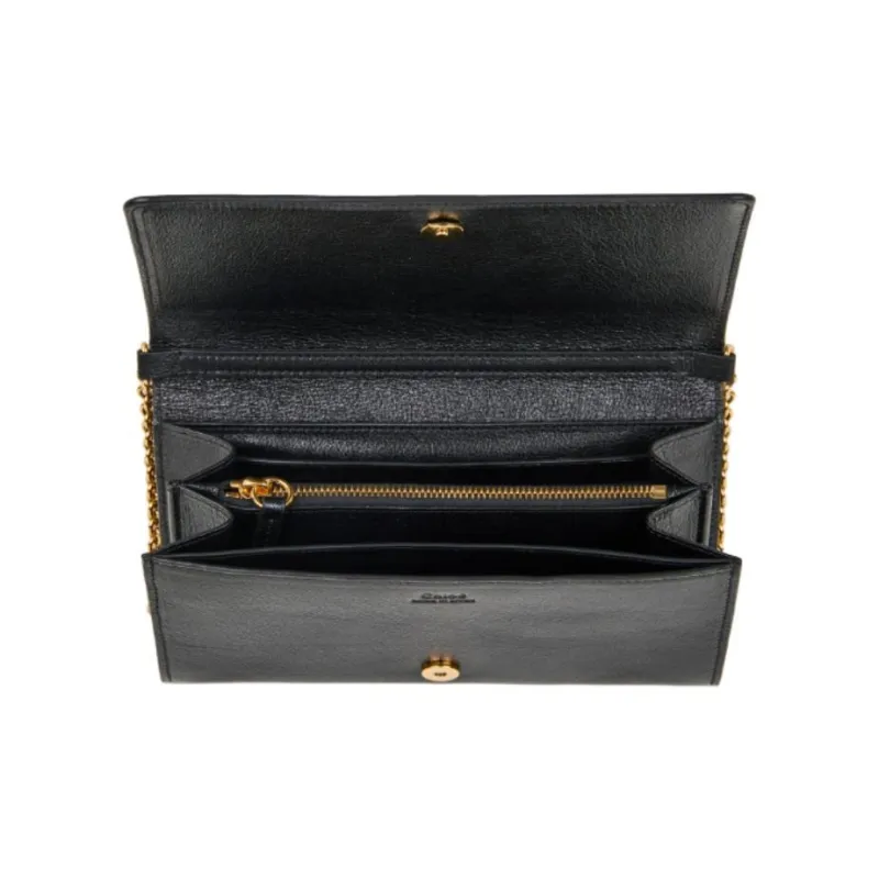 Chloe Buffalo Leather Crossbody Bag Shoulder Bag Women's Black-3