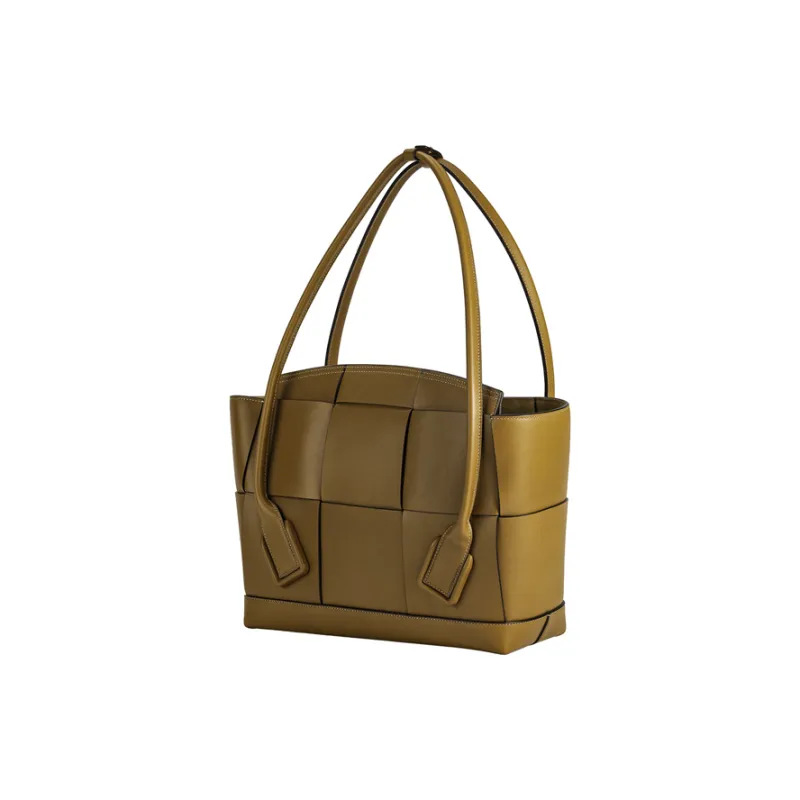 Bottega Veneta ARCO Cow Leather One Shoulder Handbags Medium Size Women's Caramel-3