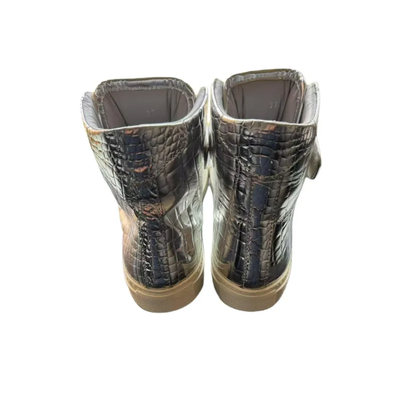 PHILIPP PLEIN High Top Skateboard Shoes Women's Silver-2