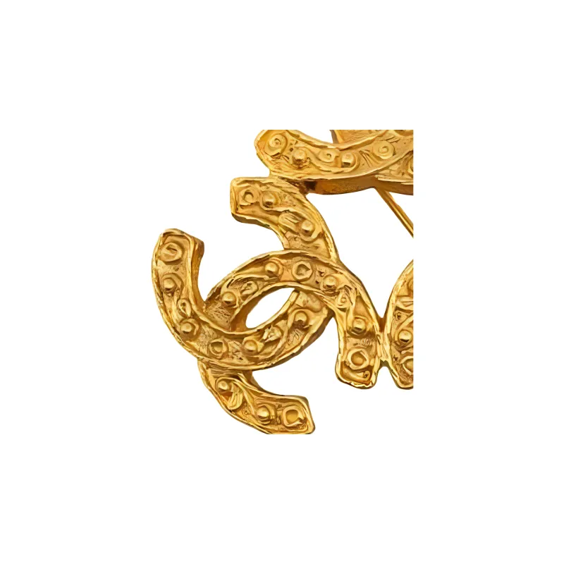 CHANEL 1994 Plated Triple Cc Brooch Costume Brooch-2
