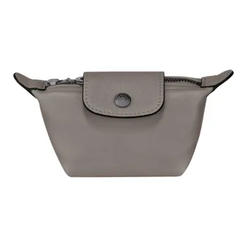 LONGCHAMP Le Pliage Cuir Sheepskin Dumpling Bag Coin Purse Regular Women's Gray