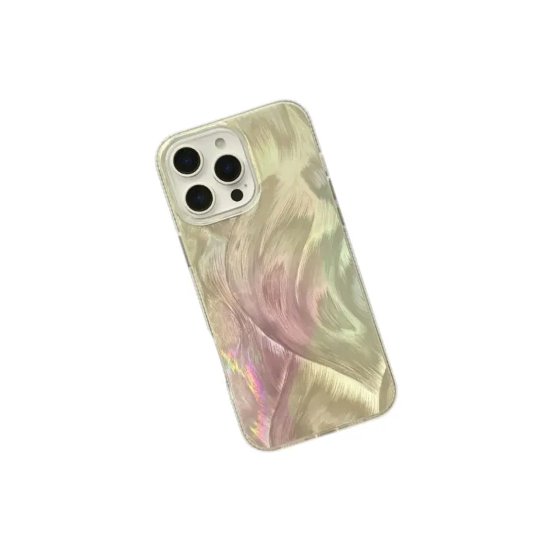 Koman ABS+PC Material Multicolor Feather Yarn Phone Cases Compatible With Apple IPhone 12/13/14/15/16/Pro/Mac-13