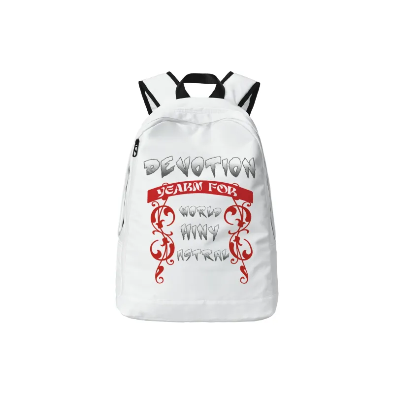 HINY Polyester Backpack Unisex White-11
