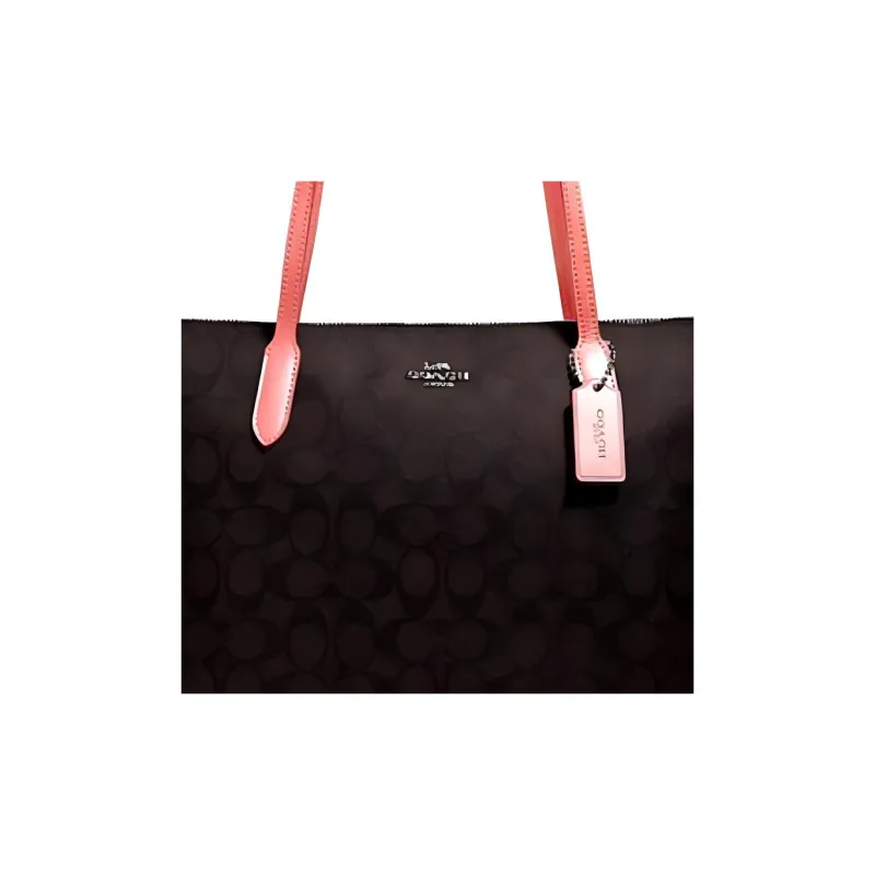 COACH Zip Top Tote Large Size Women's Dark Brown-2
