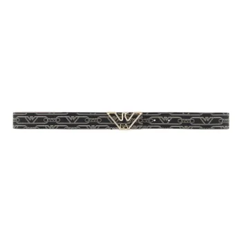 EMPORIO ARMANI Monogram print Belt With Eagle Plate