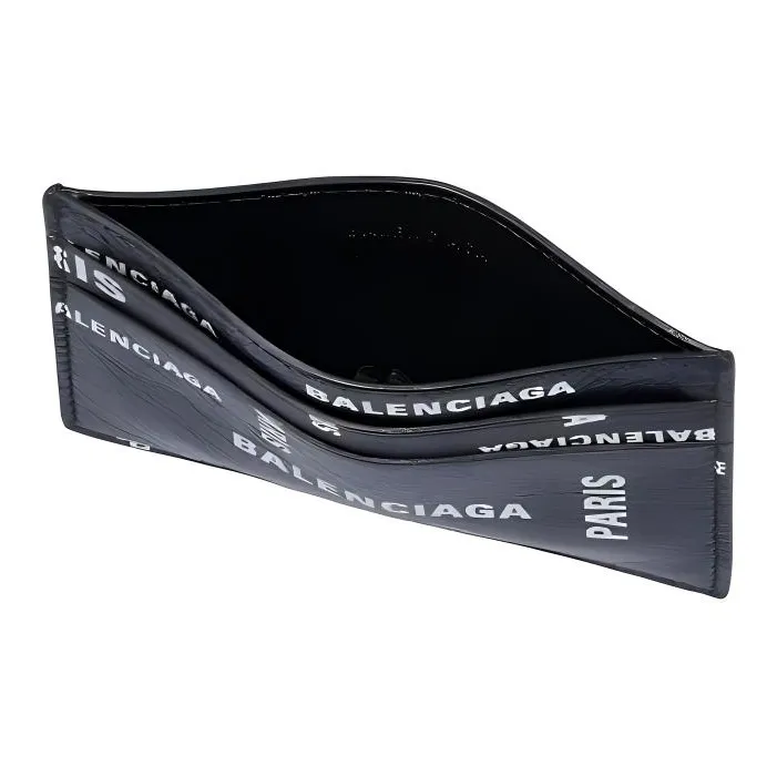 Balenciaga Bal Paris AlloverCash Card Holder Men Black White-4