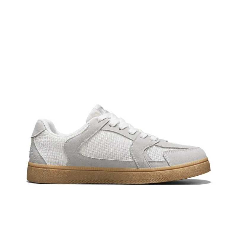 Warrior German Army Trainers Durable Lightweight And Breathable Low Top Skateboard Shoes Unisex Gray White-1