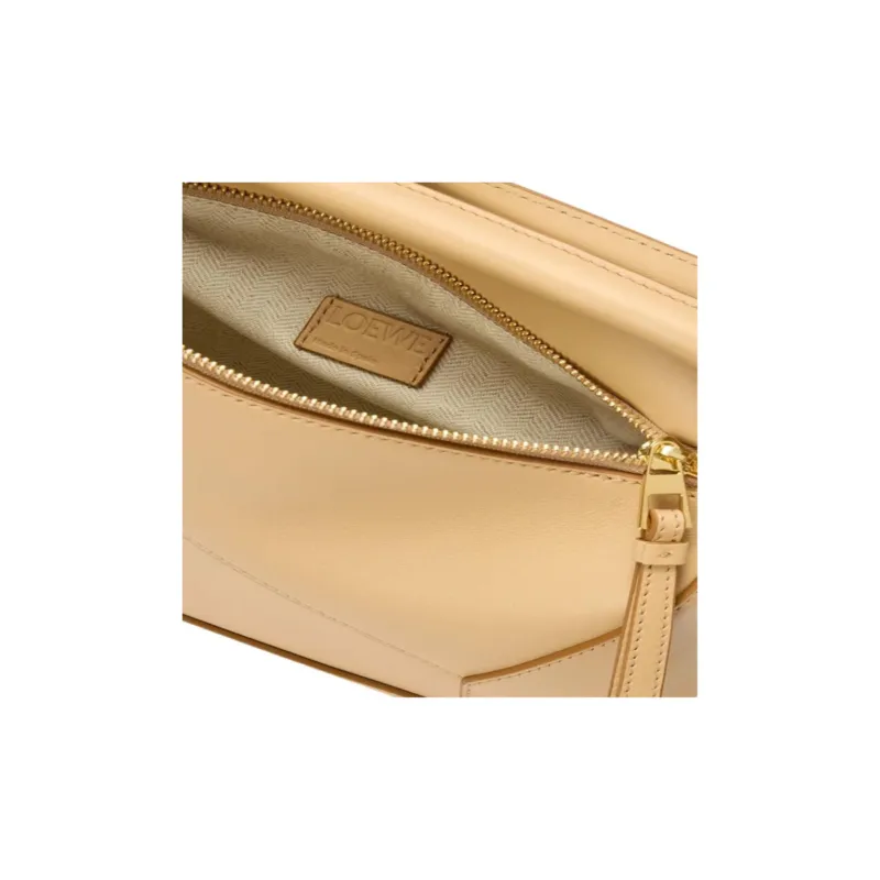 LOEWE Classic Calfskin One Shoulder Handbag Trumpets Women's Silk Beige-6