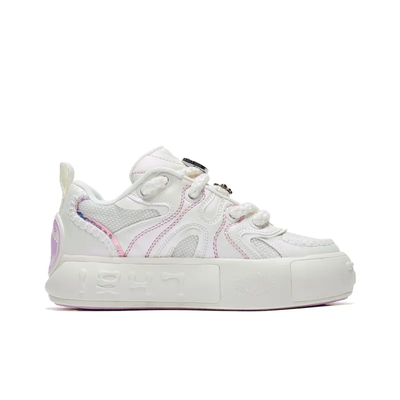 Palladium Button Shoes Wear Resistant Slip Resistant Low Top Skateboard Shoes Unisex Ecru-1