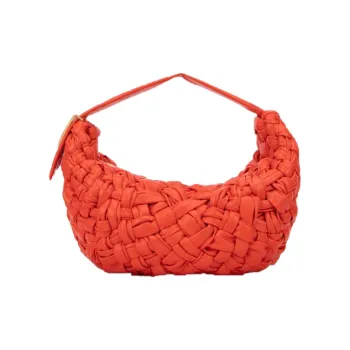 Bottega Veneta Calfskin Shoulder Bag, Crossbody Bag Women's Orange