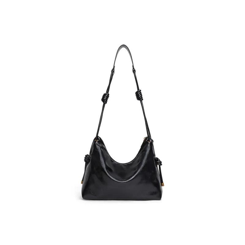 PT'SON Synthetic Leather Underarm Crossbody Bag, Shoulder Bag Regular Women's Coffee/Black-8