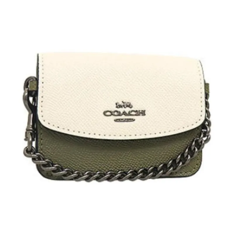 COACH POPPY Canvas With Leather Combo Bag Small Card Holder Crossbody Bag Small Size Women's Jasper-3