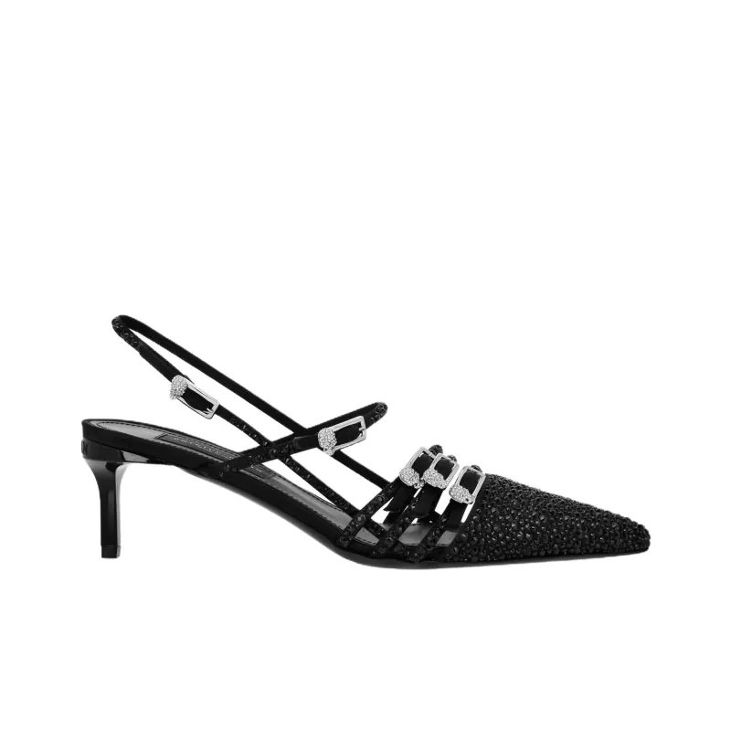 PHILIPP PLEIN Slim Heel High Heels 5cm Women's Black-1