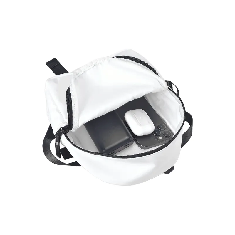 TURN UP Polyester Backpack Small Size Unisex White-6