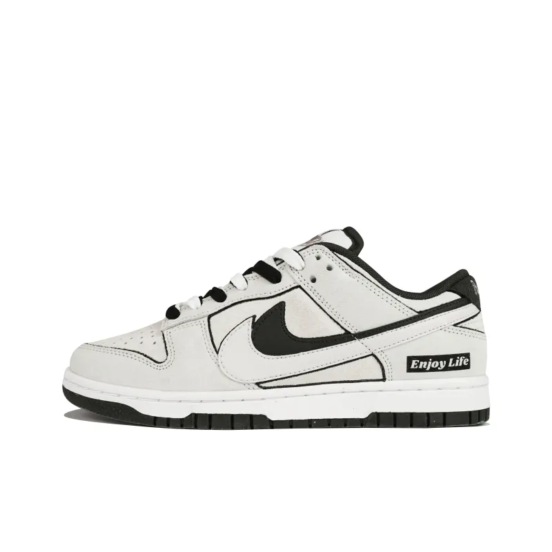 Nike Dunk Low Top Skateboard Shoes Unisex Black Gray-1