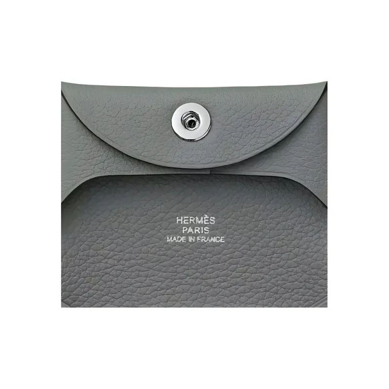 HERMES Bastia Evercolor Leather Wallet Women's 63 Vert Amande Almond Green-3