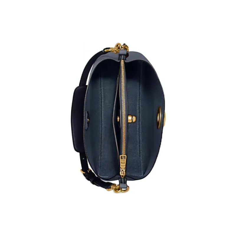 COACH Willow Pebbled Leather Crossbody One Shoulder Handbag Women's Dark Blue-3
