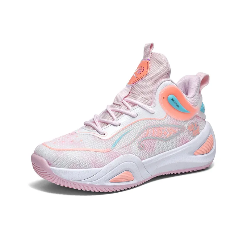 Black tailed Deer Shock Absorbers Slip Resistant, Abrasion Resistant, Breathable Mid Top Basketball Shoes Unisex-1