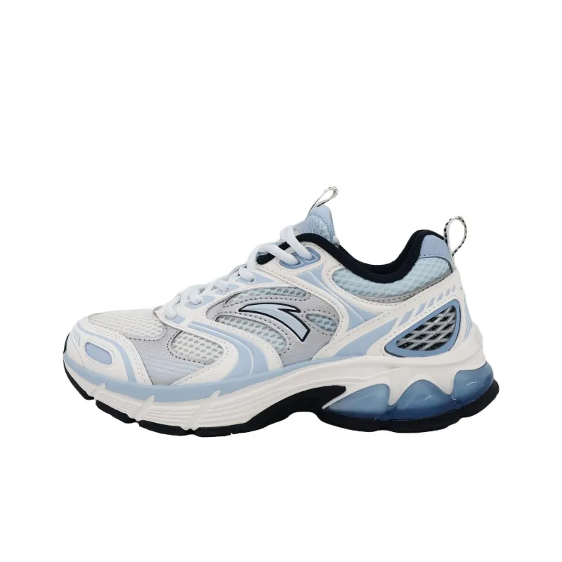 CHAOJIANTA Breathable Height Increase Low Top Chunky Sneakers Women's White Silver Blue-0