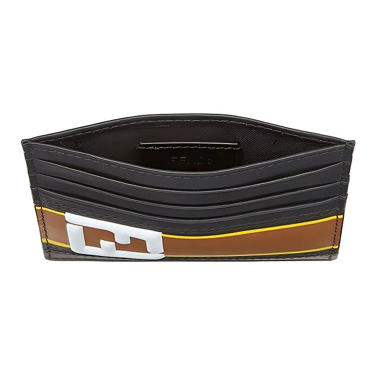 FENDI Leather Card Holder Card Holder Men's Green/Black-3