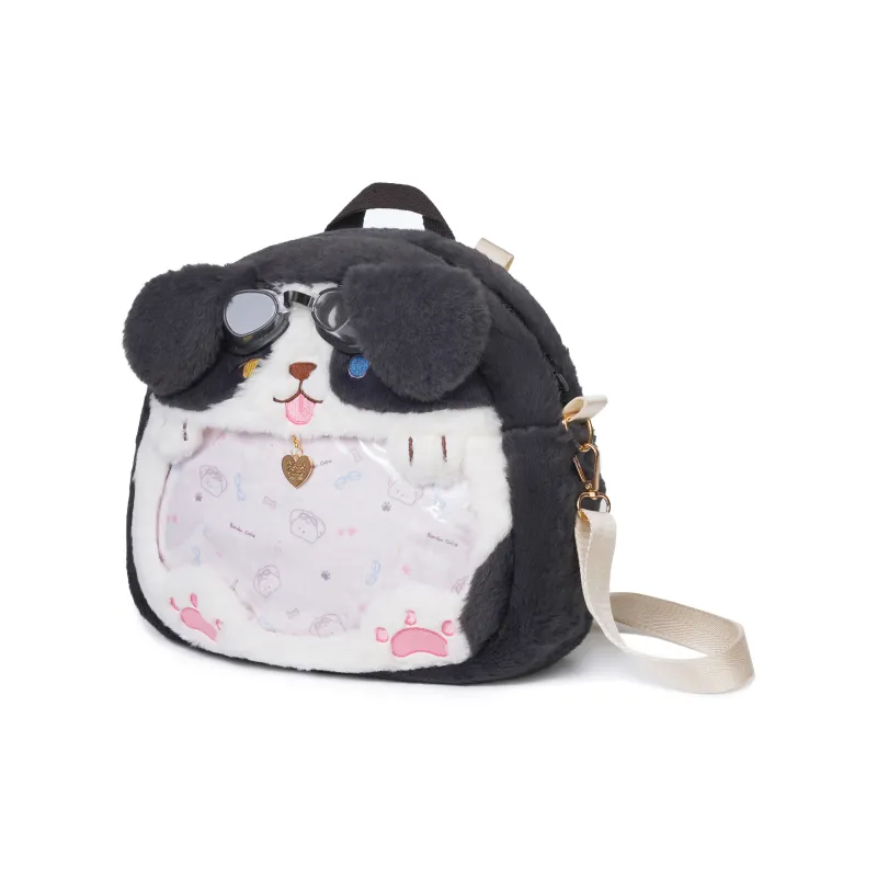 RIZHI STORE Plush Backpack Medium Size Women's Border Collie-5