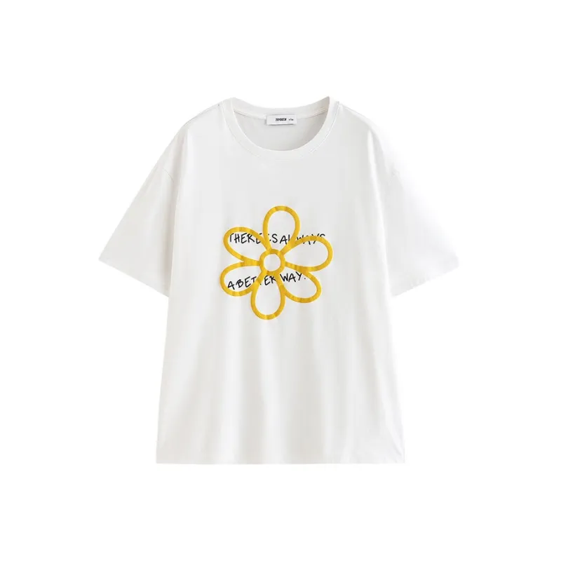 Initial Language T Shirt Women's Ecru-0