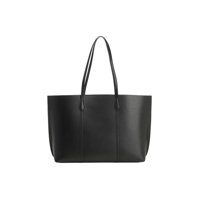 TORY BURCH Perry Leather Tote Bag, Shopping Bag, Shoulder Bag Women's Black-2