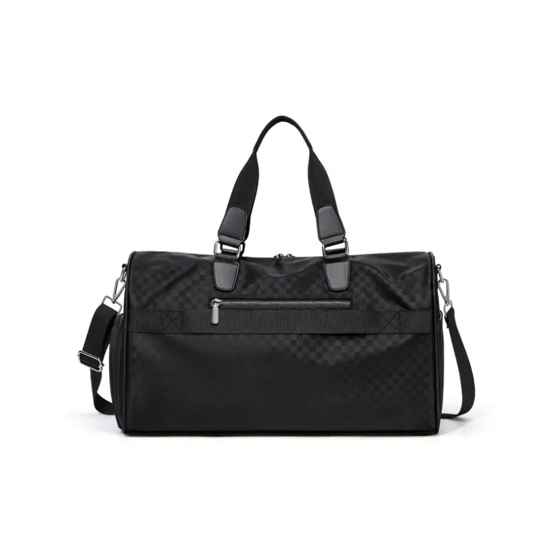 CinvaiKrose Fabric With Synthetic Leather Tubas Luggage Bag Crossbody Bag Travel Bag Men's-2
