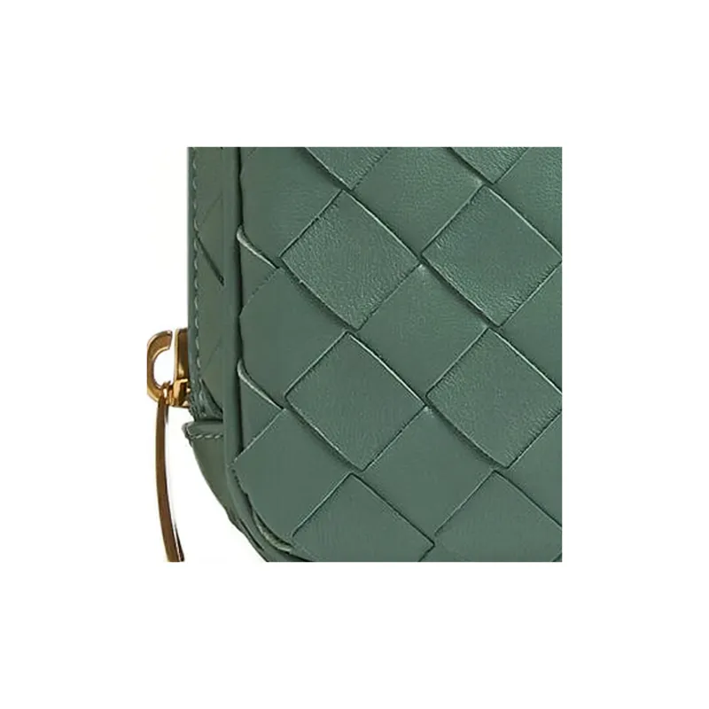 Bottega Veneta Cow Leather Clutch Trumpets Women's Aloe Vera Green-3